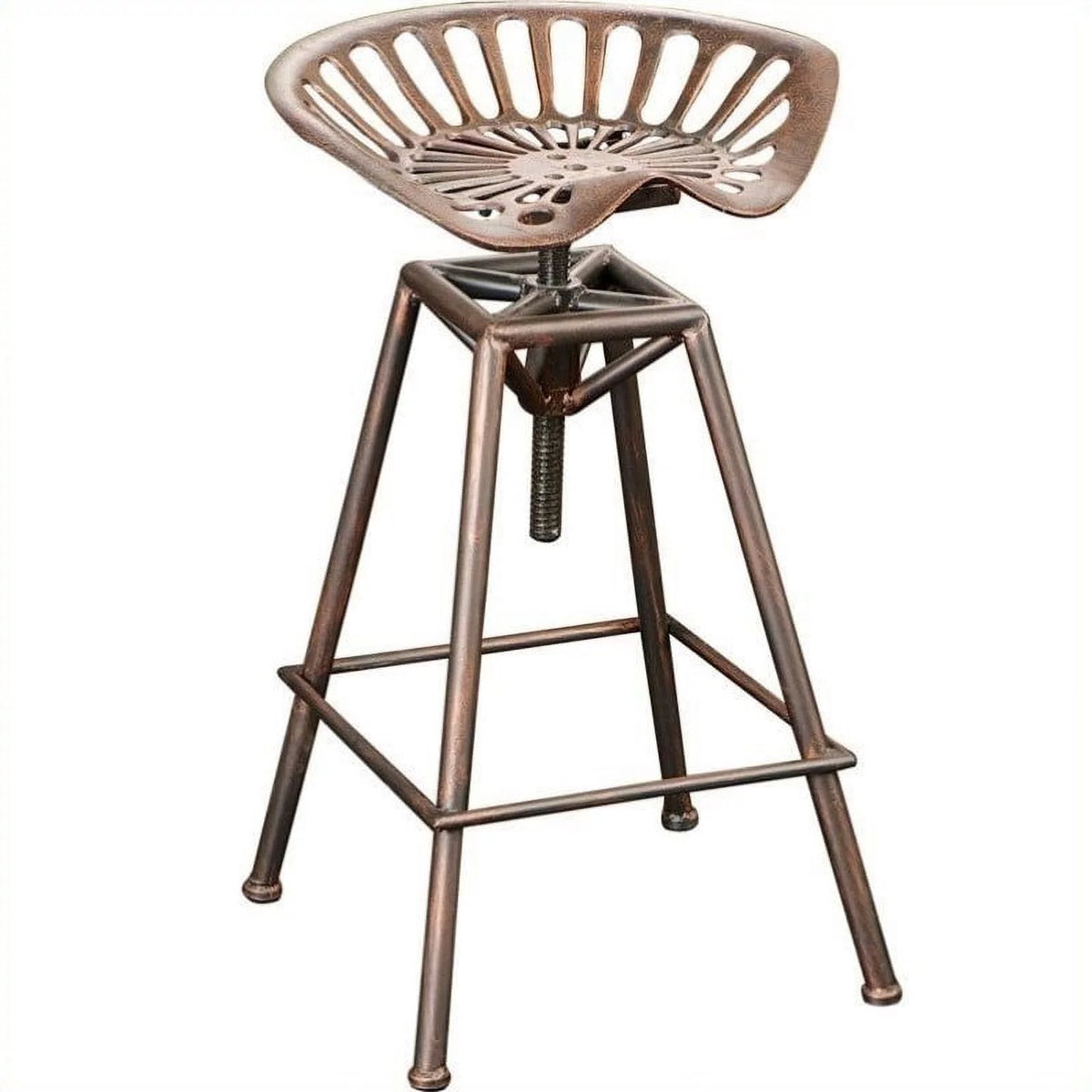Noble House 26 Lawrence Saddle Bar Stool in Copper and Silver