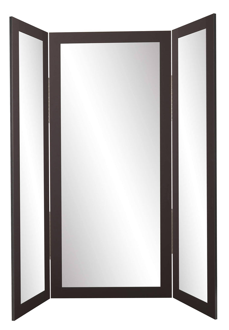 BrandtWorks Full Body Black Trifold Dressing Mirror