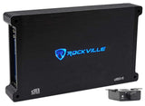 Rockville dB14 4000w Peak/1000w RMS Mono 2 Ohm Amplifier Car Audio Amp Bundle with Rockville RWK4CU 4 AWG Gauge 100% Copper Complete Amp Installation Wire Kit OFC