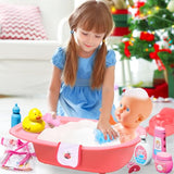 Baby Doll Toys Set, 14 Doll Toys, 25Pcs Dolls Care Toy Playset, Toddlers Toy Doll Set Incl Cradle Crib, High Chair, Milk Bottle, Pacifier, Diaper, Baby Gift for Age 3 4 5 6+ Years Old Girls Boys