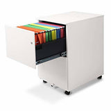 Aurora FC-102WT Modern Soho Design 2-Drawer Metal Mobile File Cabinet with Lock Key/ Fully Assembled, White